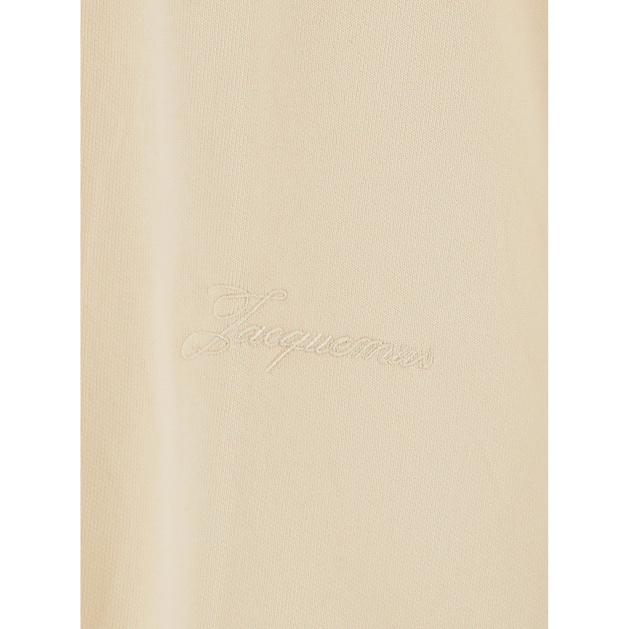 Le T-Shirt Fino Beige T-Shirt with Logo Lettering on the Front in Cotton Man