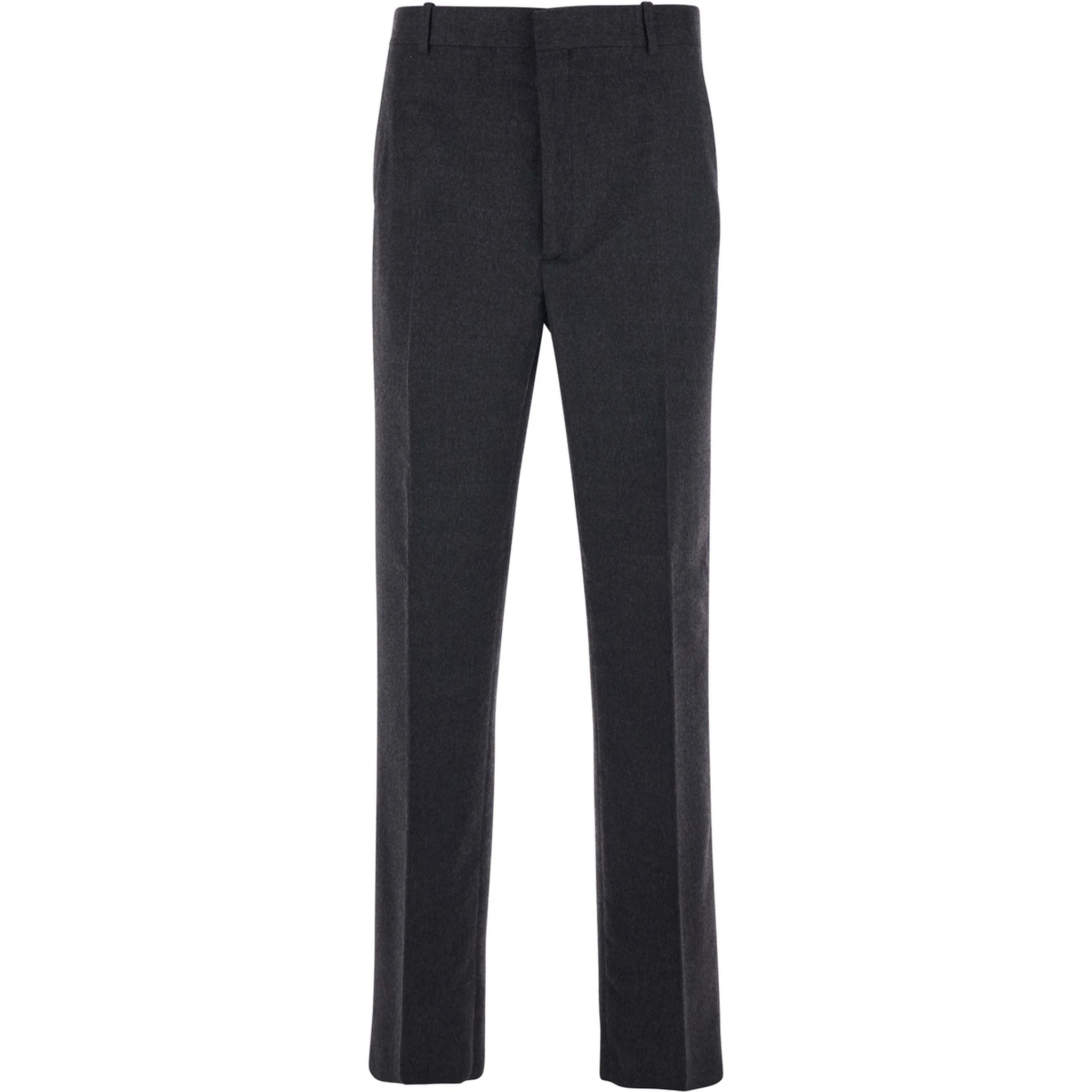 Grey Pants with Belt Loops in Cashmere and SIlk Man