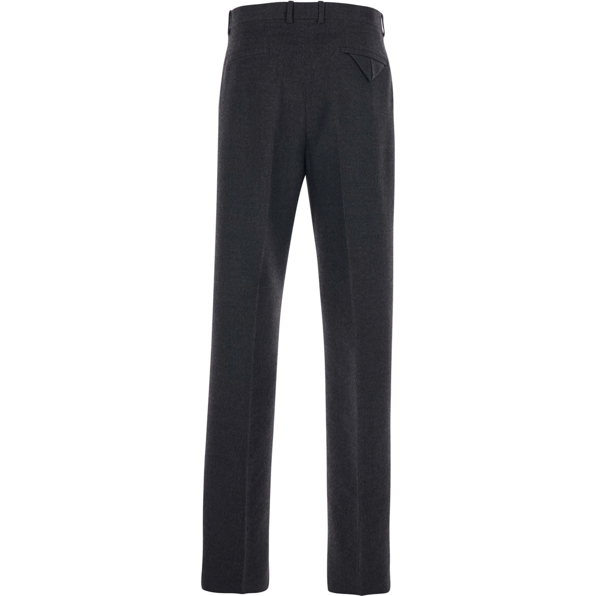 Grey Pants with Belt Loops in Cashmere and SIlk Man