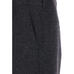 Grey Pants with Belt Loops in Cashmere and SIlk Man