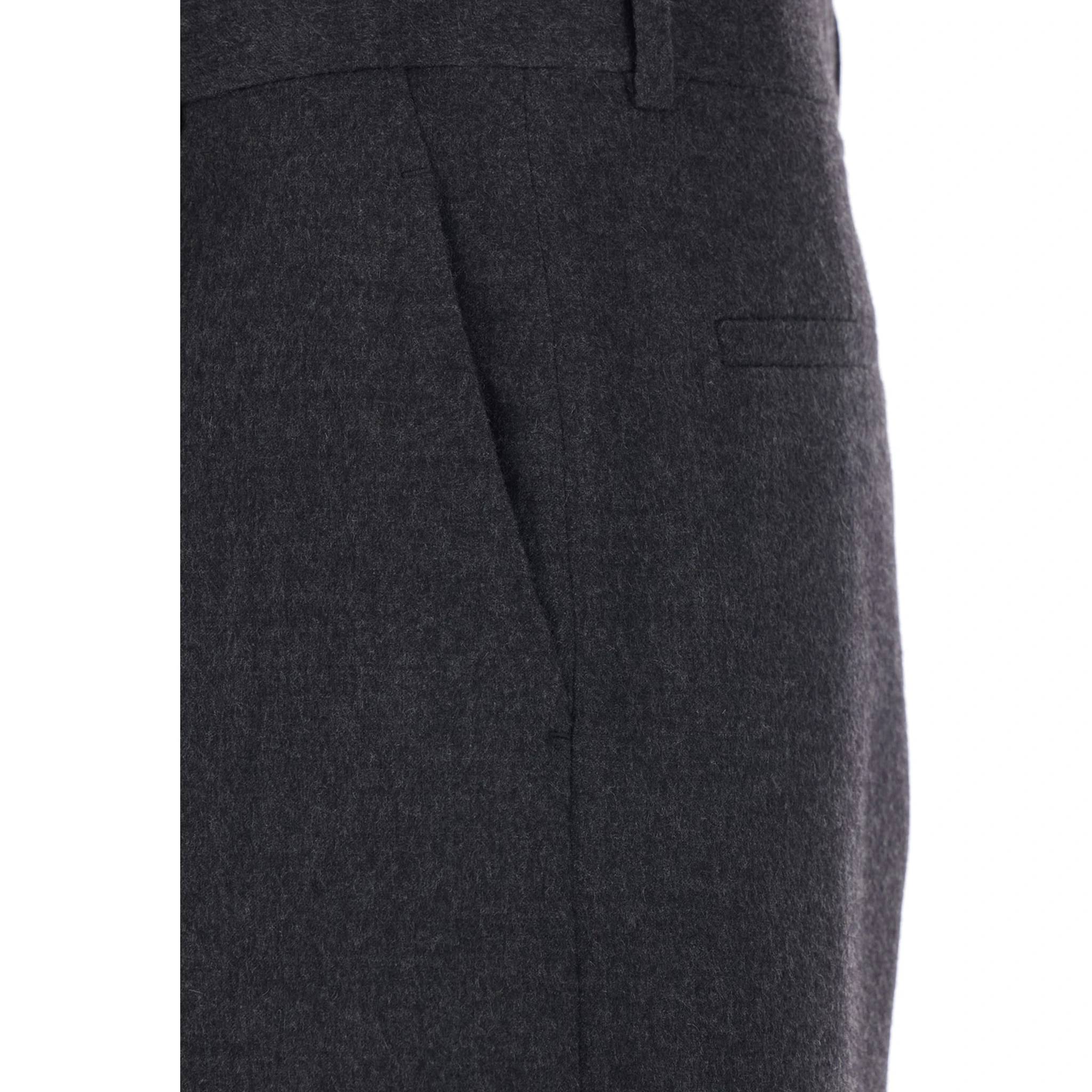 Grey Pants with Belt Loops in Cashmere and SIlk Man