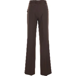 Brown Pants with Belt Loops in Fabric Woman