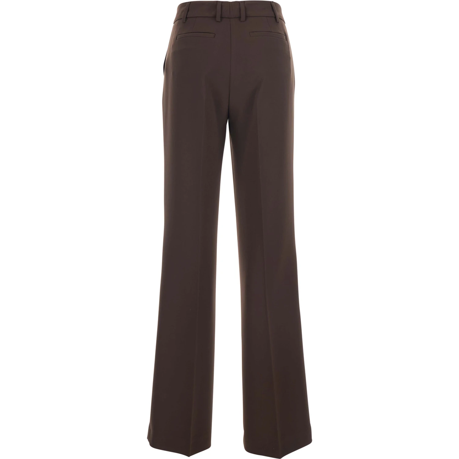 Brown Pants with Belt Loops in Fabric Woman
