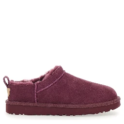“Classic Micro” Bordeaux Ankle Boots with Logo Embossed in Suede Woman