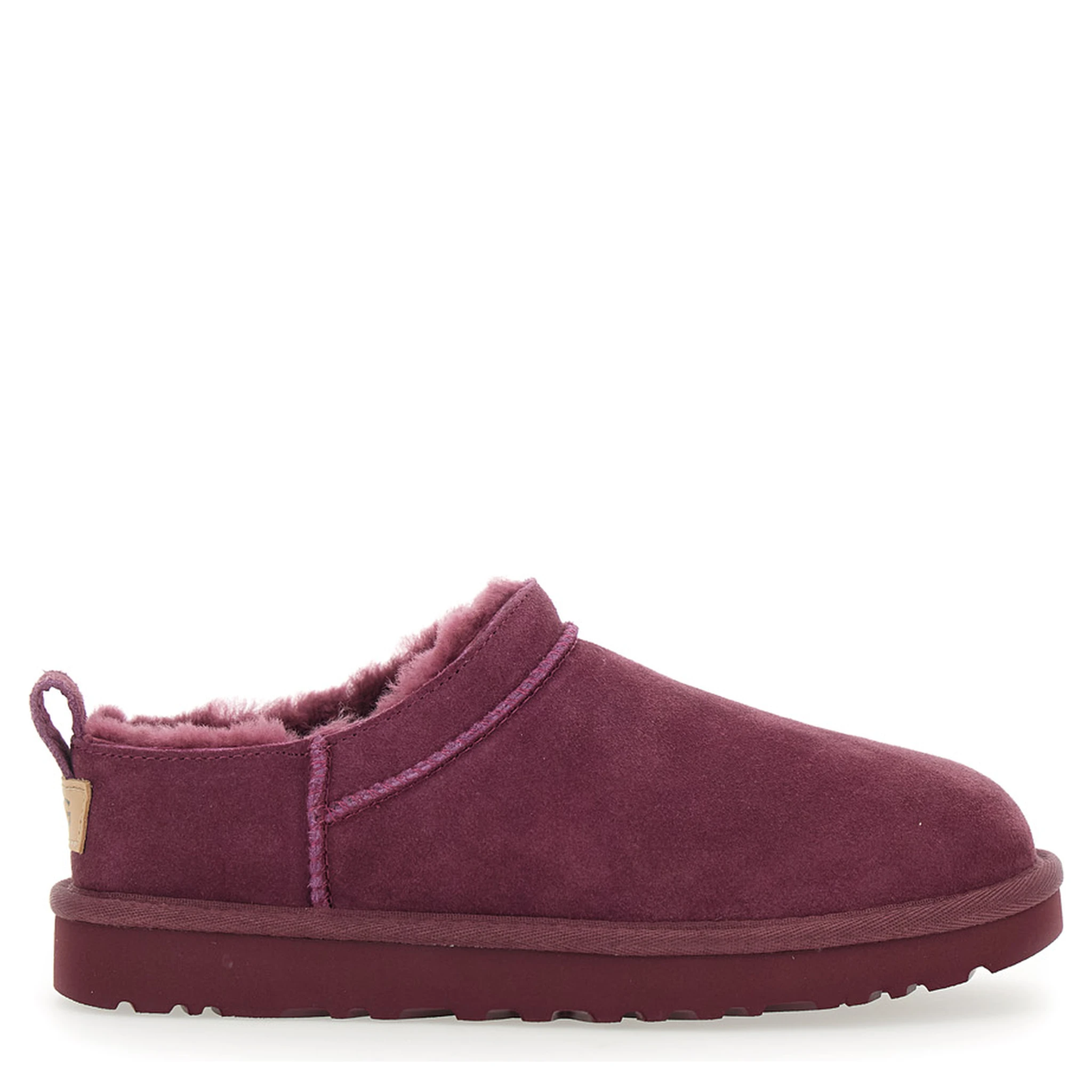 “Classic Micro” Bordeaux Ankle Boots with Logo Embossed in Suede Woman