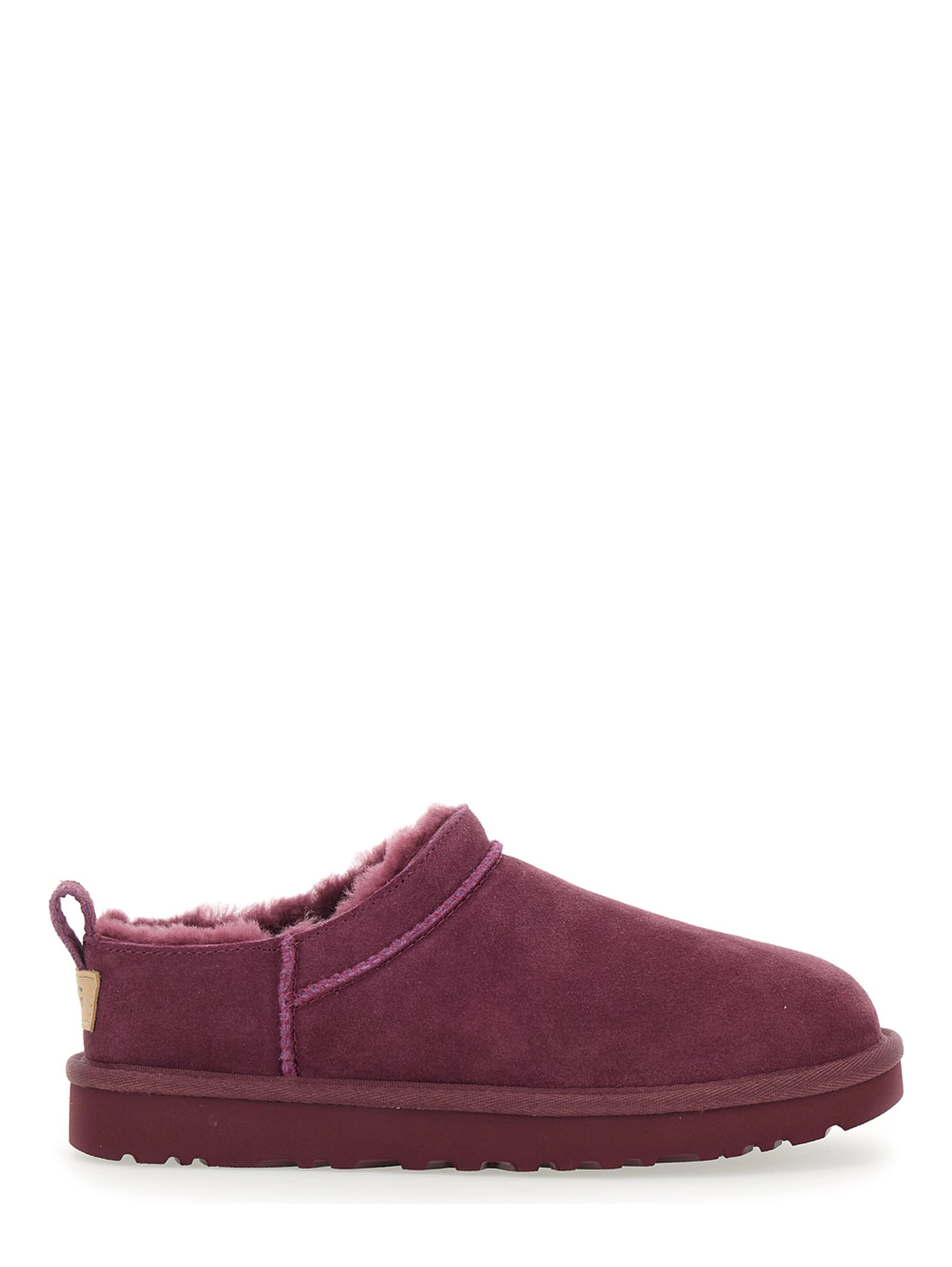“Classic Micro” Bordeaux Ankle Boots with Logo Embossed in Suede Woman