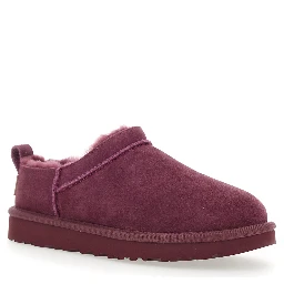 “Classic Micro” Bordeaux Ankle Boots with Logo Embossed in Suede Woman