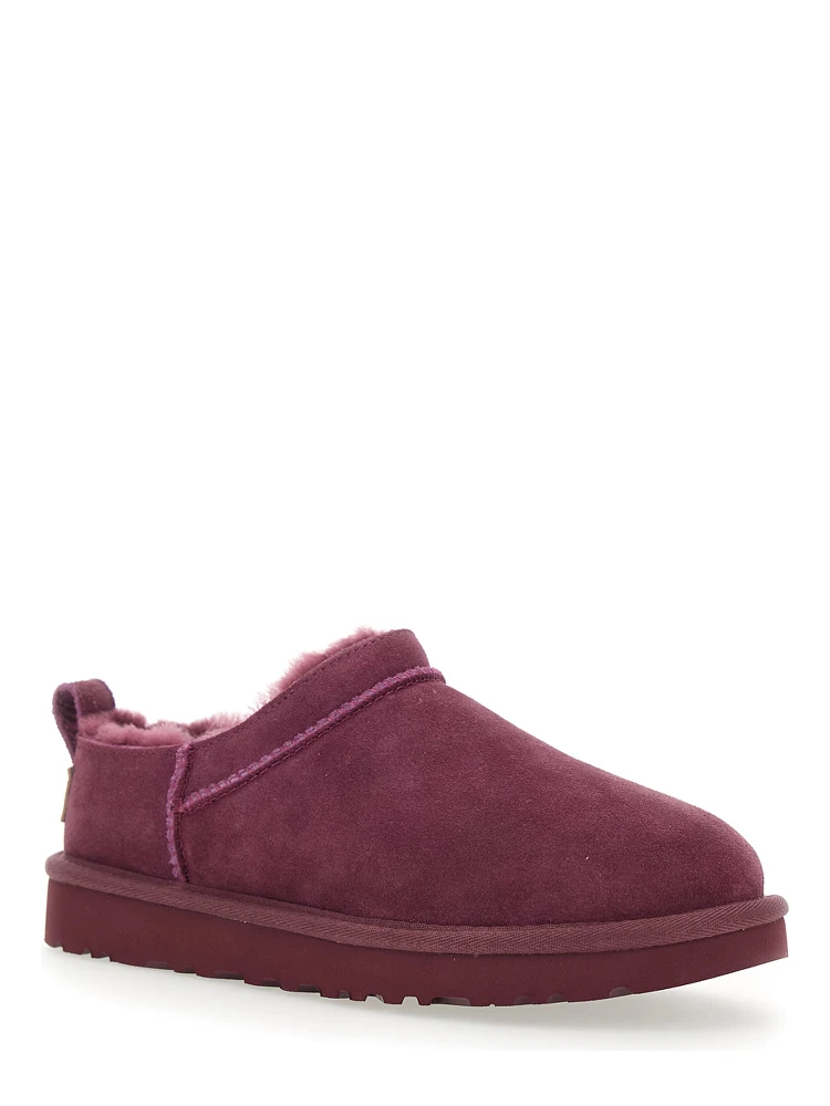 “Classic Micro” Bordeaux Ankle Boots with Logo Embossed in Suede Woman alternative