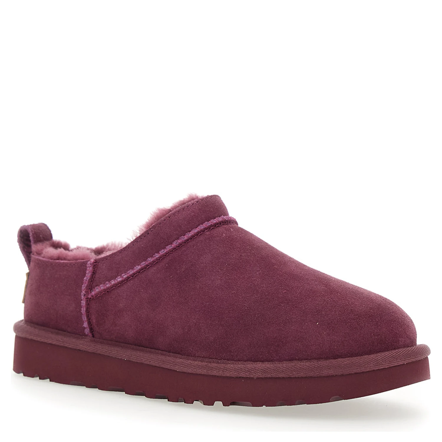 “Classic Micro” Bordeaux Ankle Boots with Logo Embossed in Suede Woman