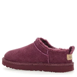 “Classic Micro” Bordeaux Ankle Boots with Logo Embossed in Suede Woman