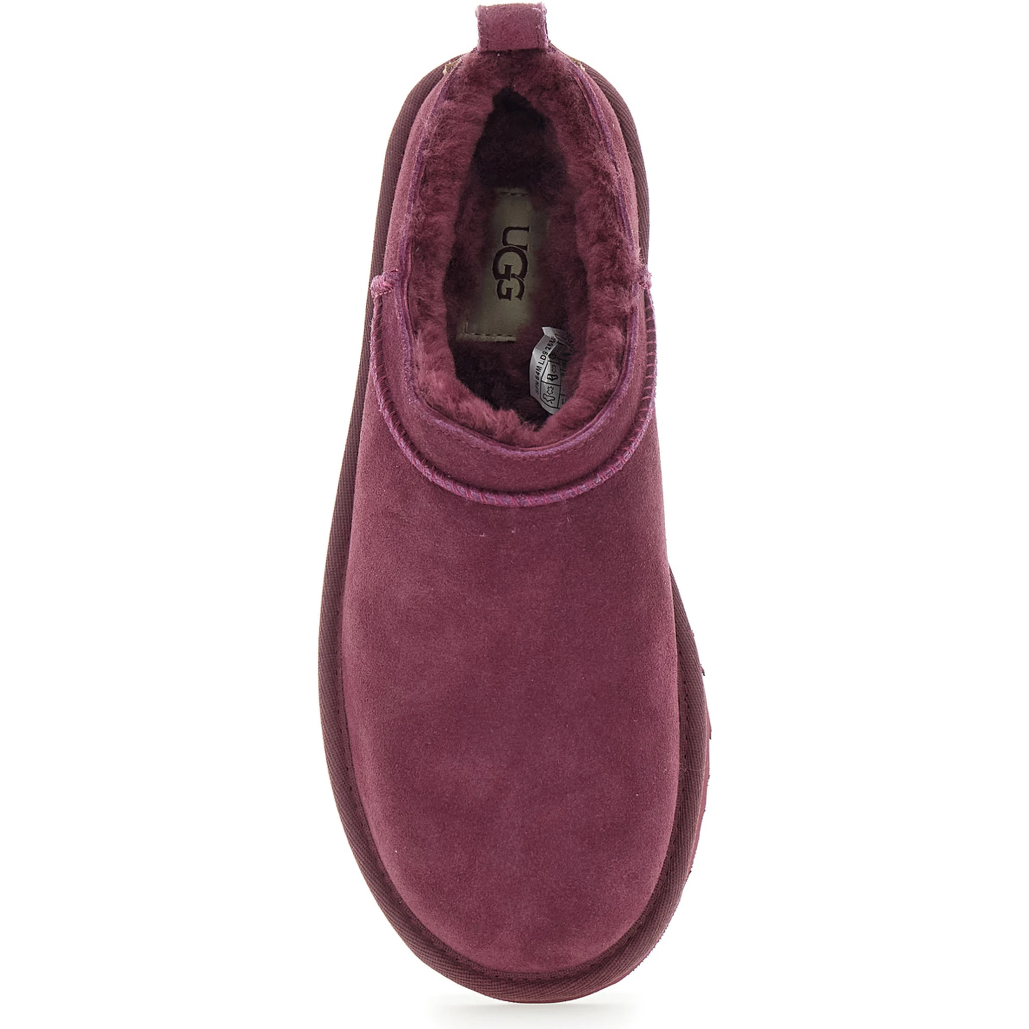 “Classic Micro” Bordeaux Ankle Boots with Logo Embossed in Suede Woman