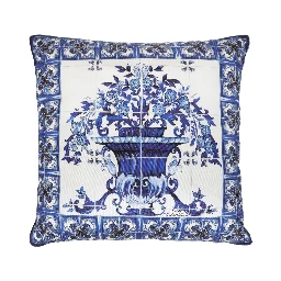 Multicolor Square Cushion with All-Over Floral Print and Side Zip Closure in Cotton Home