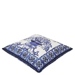 Multicolor Square Cushion with All-Over Floral Print and Side Zip Closure in Cotton Home