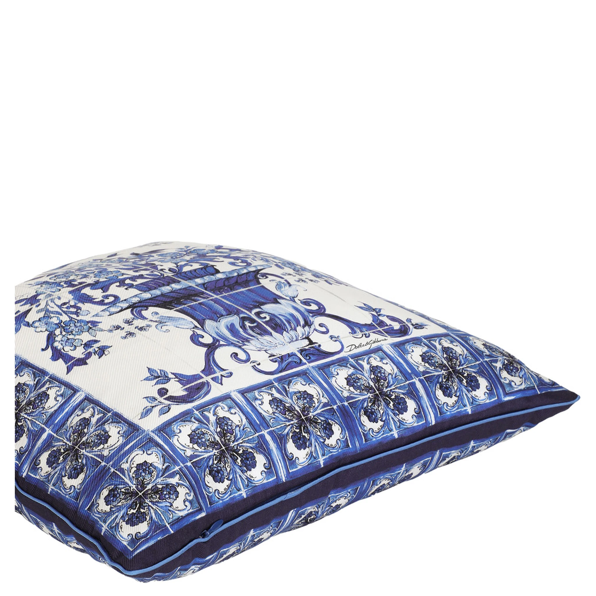 Multicolor Square Cushion with All-Over Floral Print and Side Zip Closure in Cotton Home