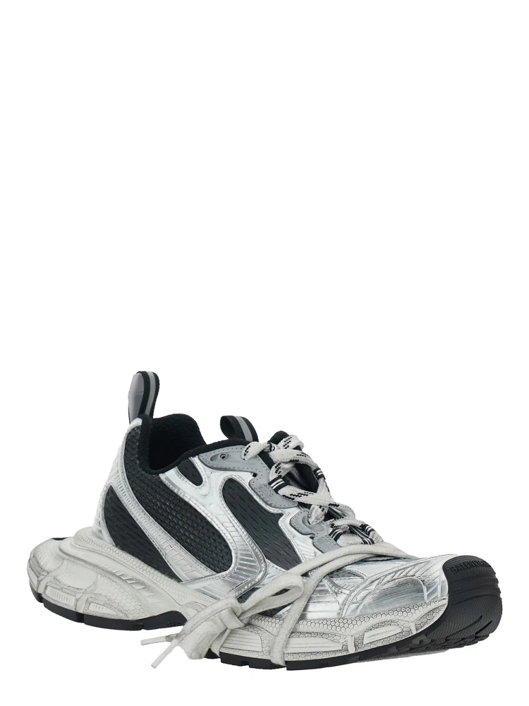 3XL White Low Top Sneakers with Logo Detail in Tech Fabric Man alternative