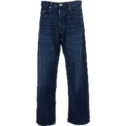 Will Blue 5-Pocket Jeans with Logo Patch in Cotton Denim Man
