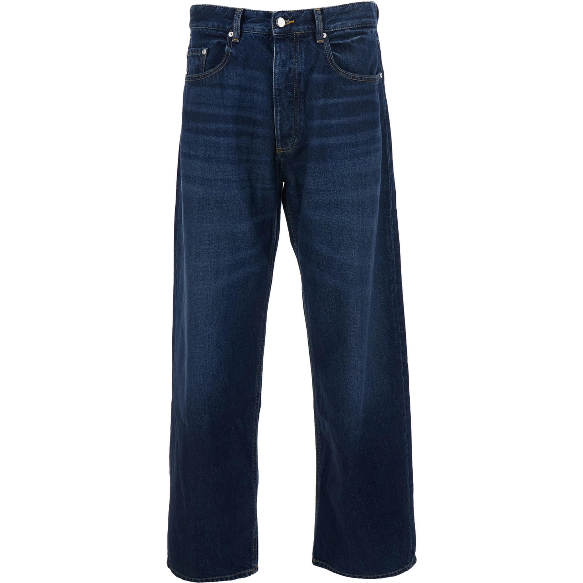 Will Blue 5-Pocket Jeans with Logo Patch in Cotton Denim Man