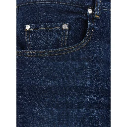 Will Blue 5-Pocket Jeans with Logo Patch in Cotton Denim Man
