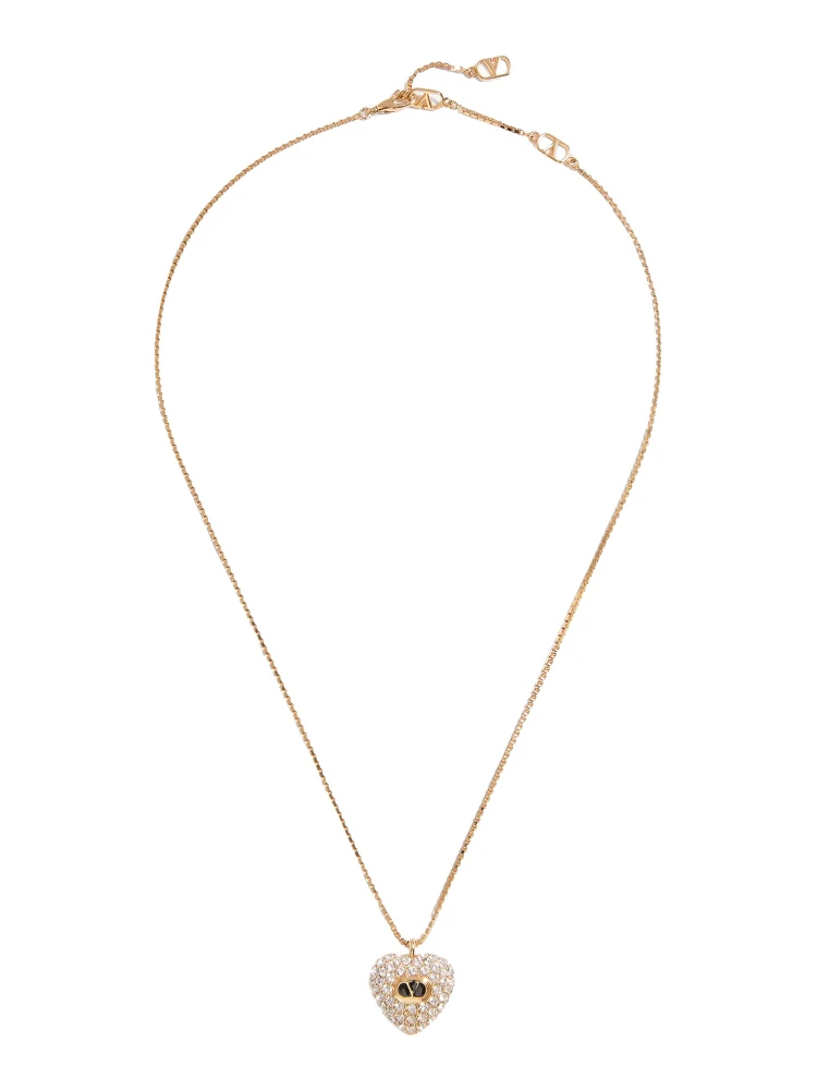 Coeur Royal Gold Coloured Necklace with Heart Pendant with Crystals in Metal and Crystals Woman