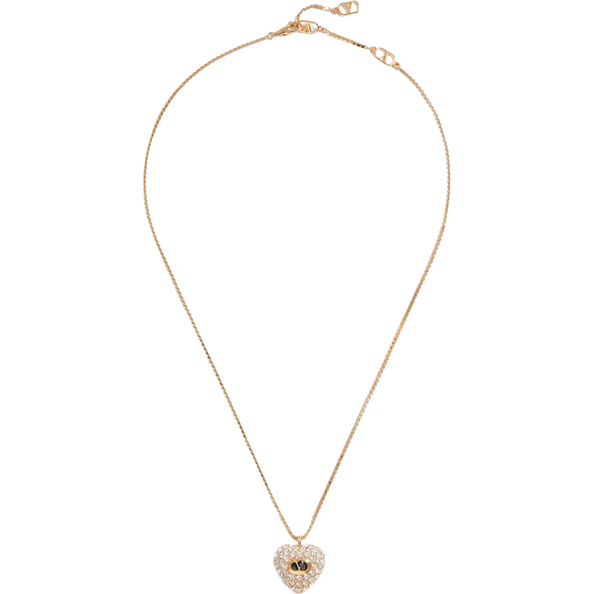 Coeur Royal Gold Coloured Necklace with Heart Pendant with Crystals in Metal and Crystals Woman