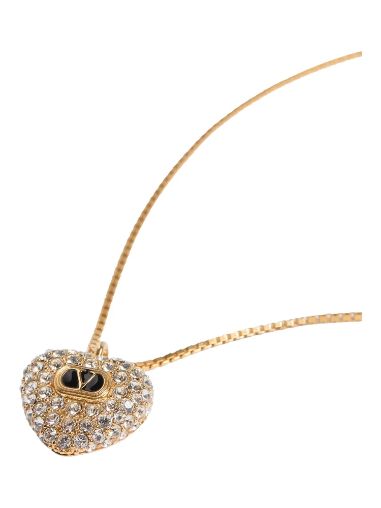 Coeur Royal Gold Coloured Necklace with Heart Pendant with Crystals in Metal and Crystals Woman alternative