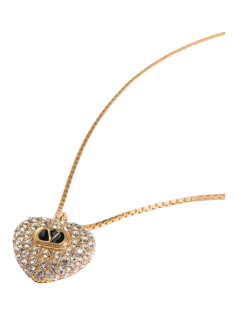 Coeur Royal Gold Coloured Necklace with Heart Pendant with Crystals in Metal and Crystals Woman