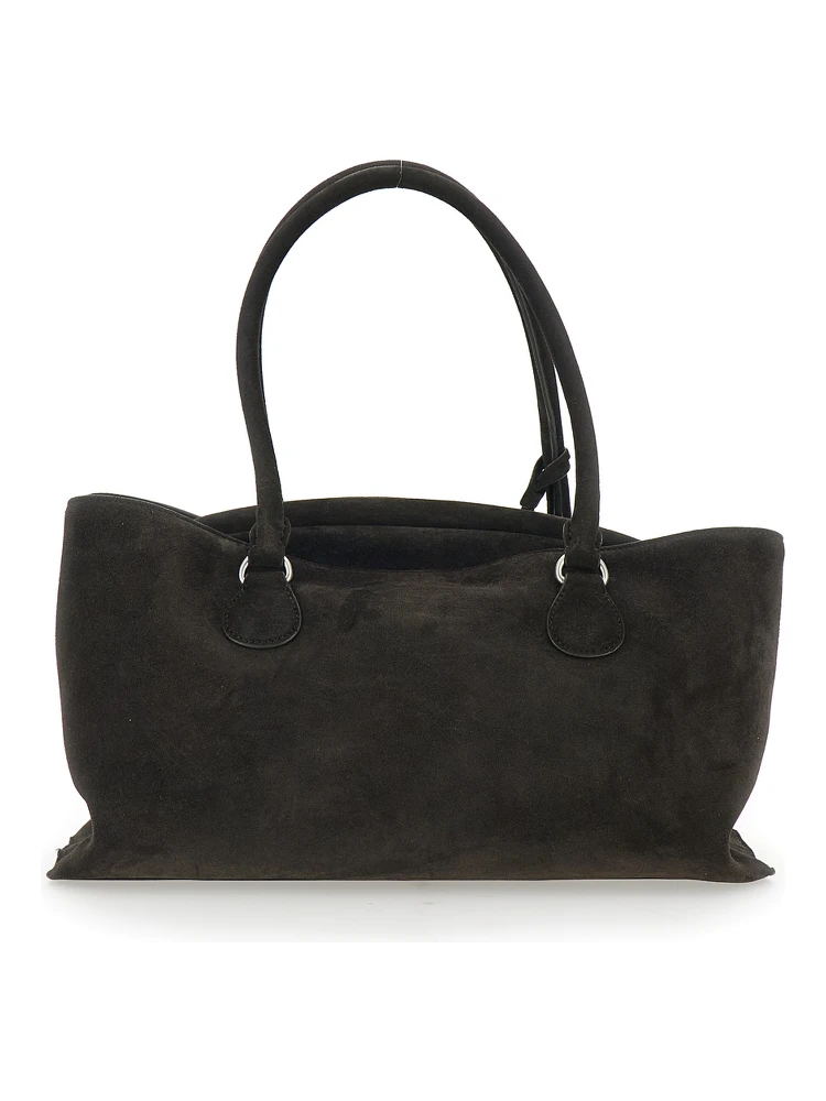 Shell Brot Brown Shopper with Two Handles and Key Pendant in Suede Woman alternative