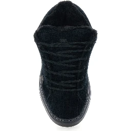 Vamp Skate Black Low-Top Sneaker with Front Logo in Velvet Man