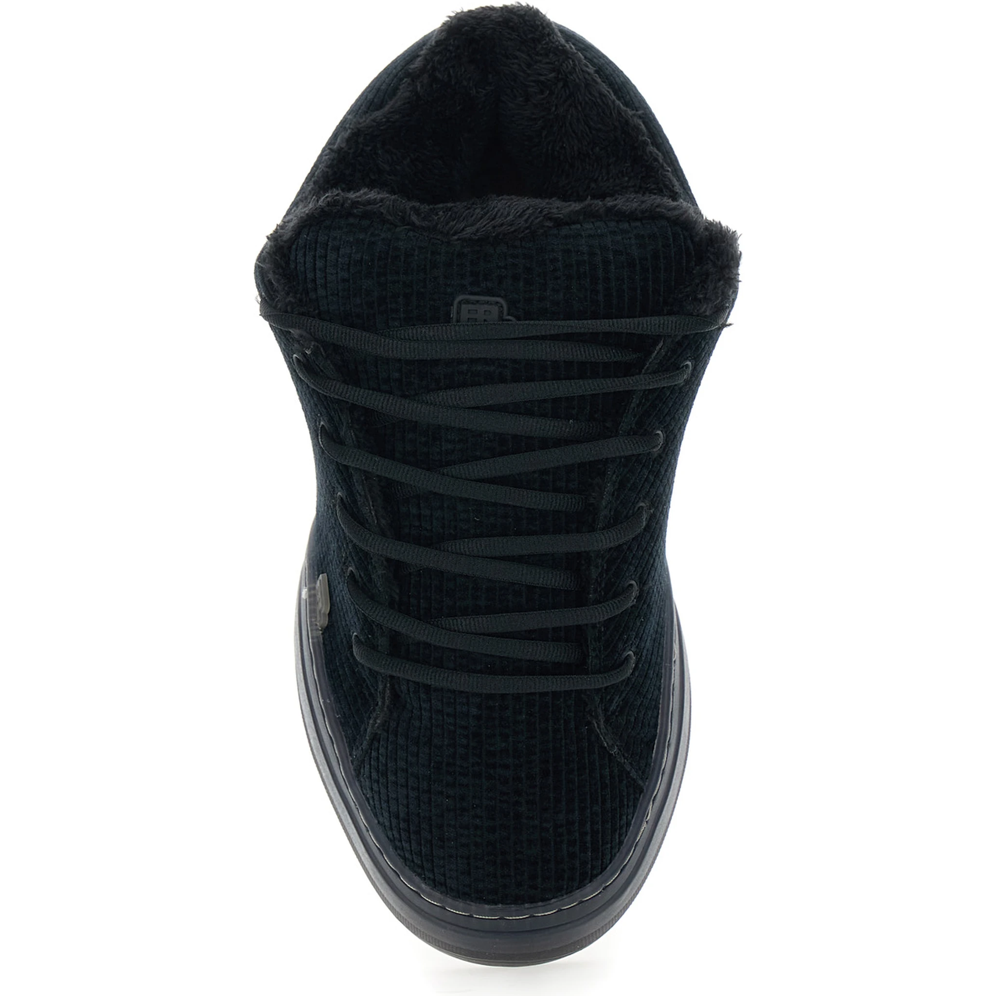 Vamp Skate Black Low-Top Sneaker with Front Logo in Velvet Man