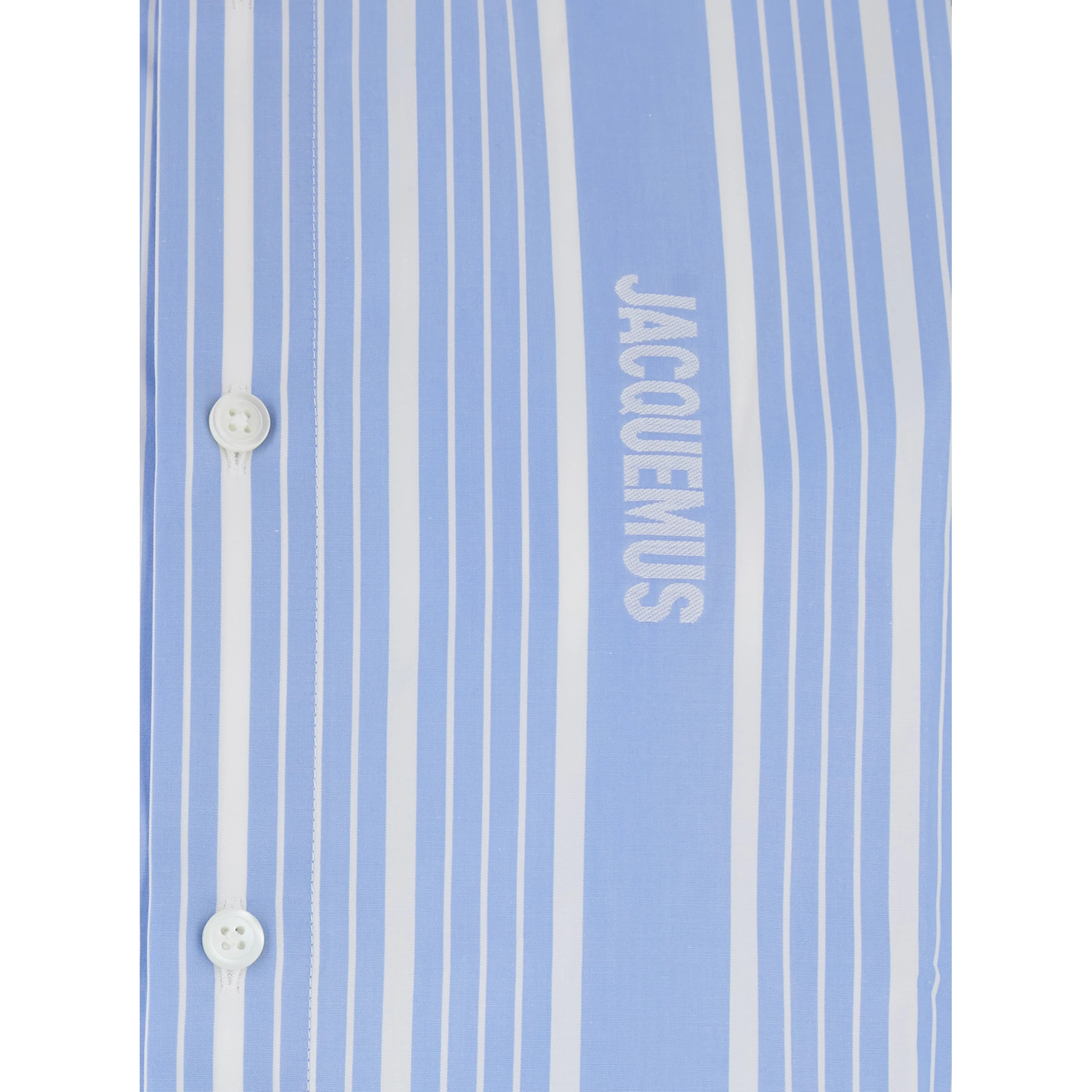 Simon Light blue Shirt with All-Over Stripe Motif and Logo Lettering in Cotton Man