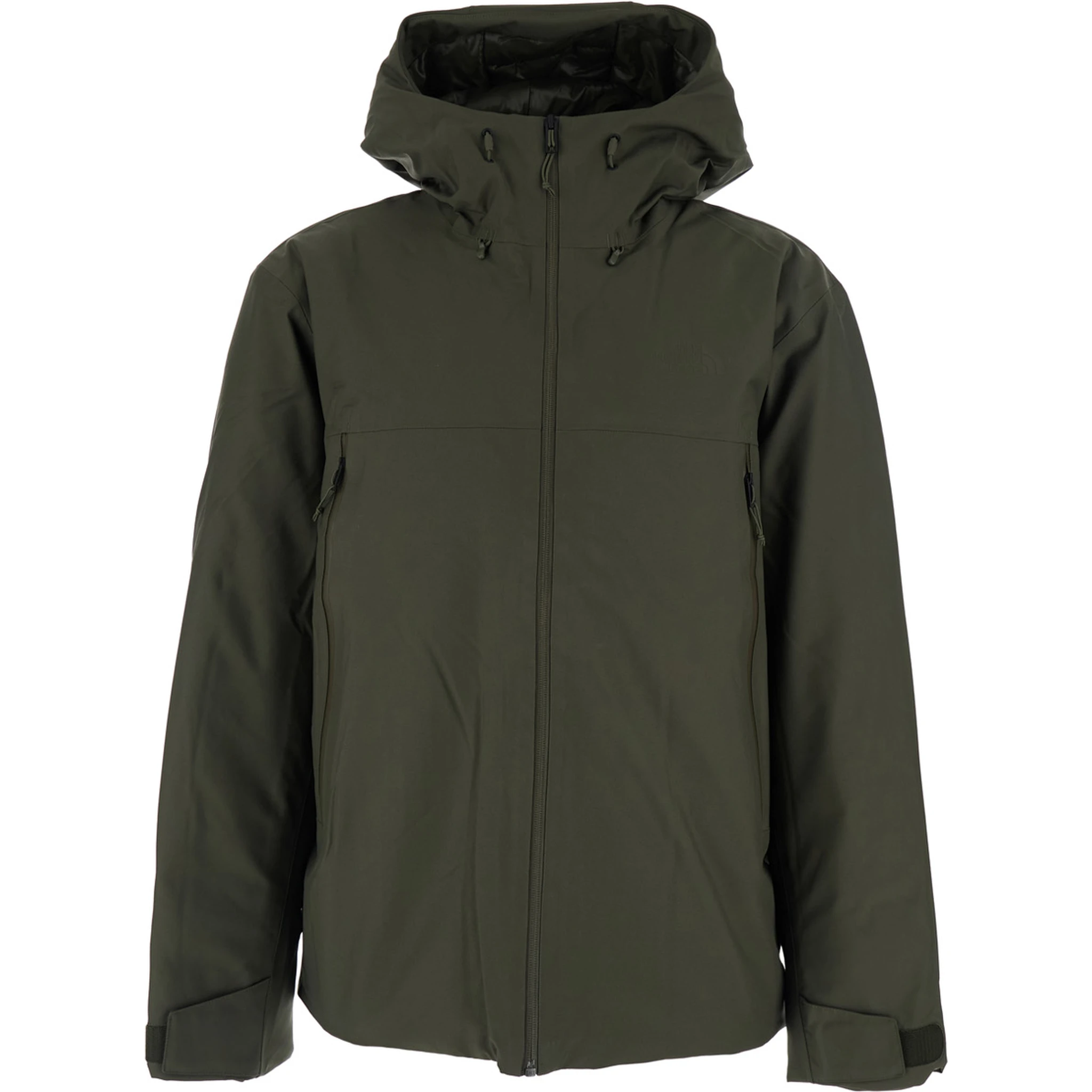 Green Jacket with Drawstring Hood in Tech Fabric Man