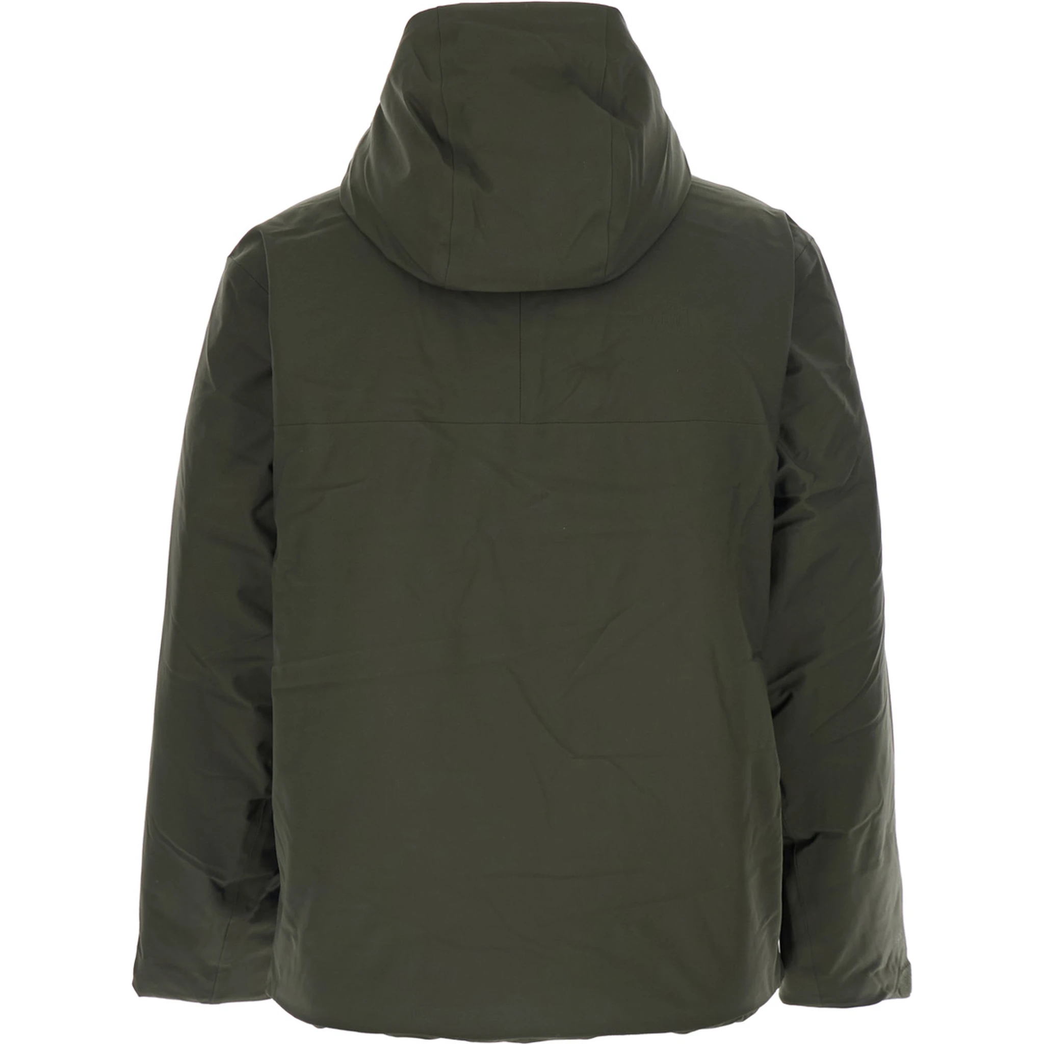Green Jacket with Drawstring Hood in Tech Fabric Man
