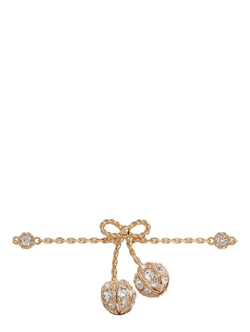 Chez Valentino Gold Colured Bracelet with Chain-Link Design with VLogo and Pendant Charm in Bronze Woman
