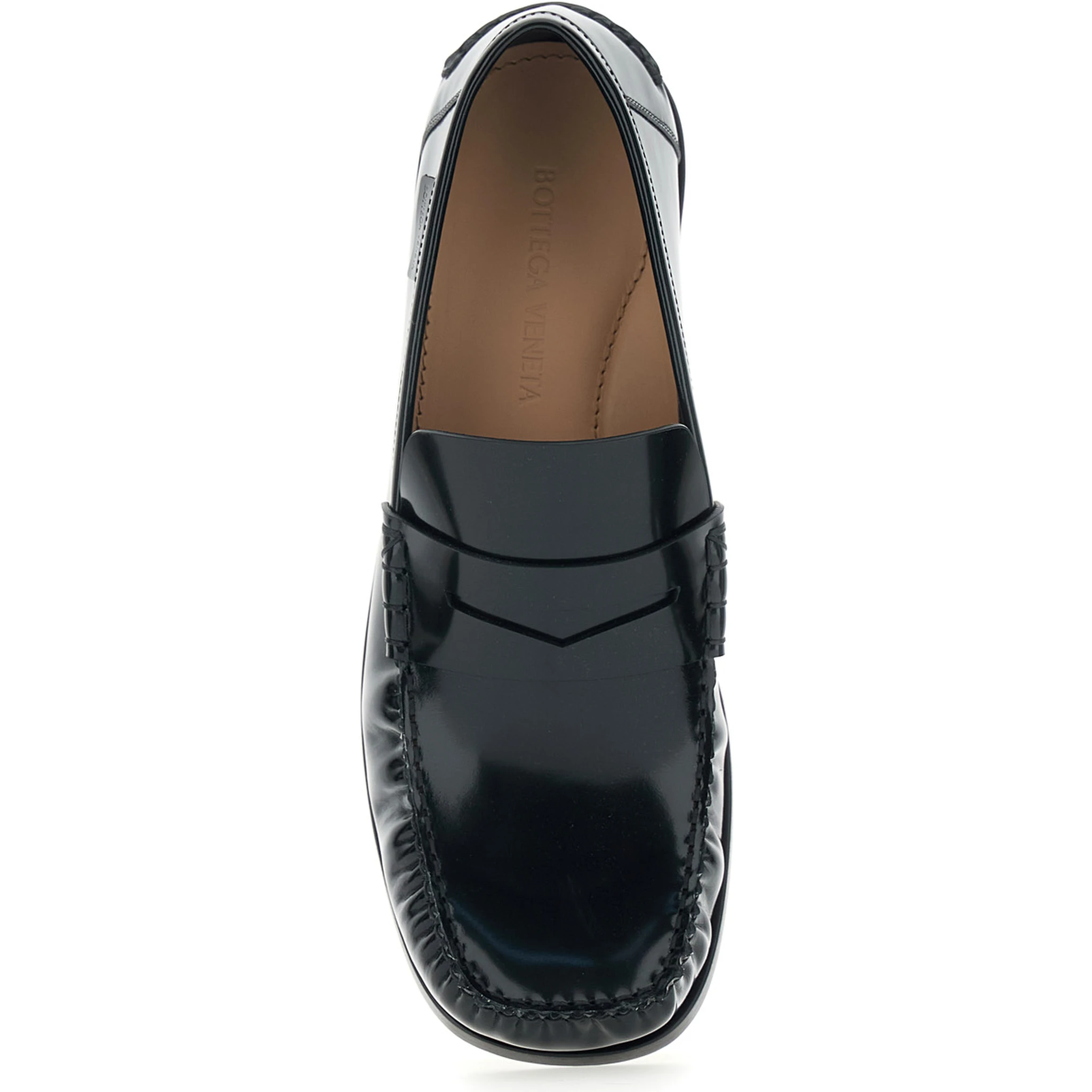 Truman Black Loafers with Side Logo Patch in Leather Man