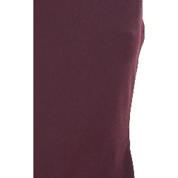 Bordeaux Long Dress with Square Neckline and Cut Out on the Back in Fabric Woman