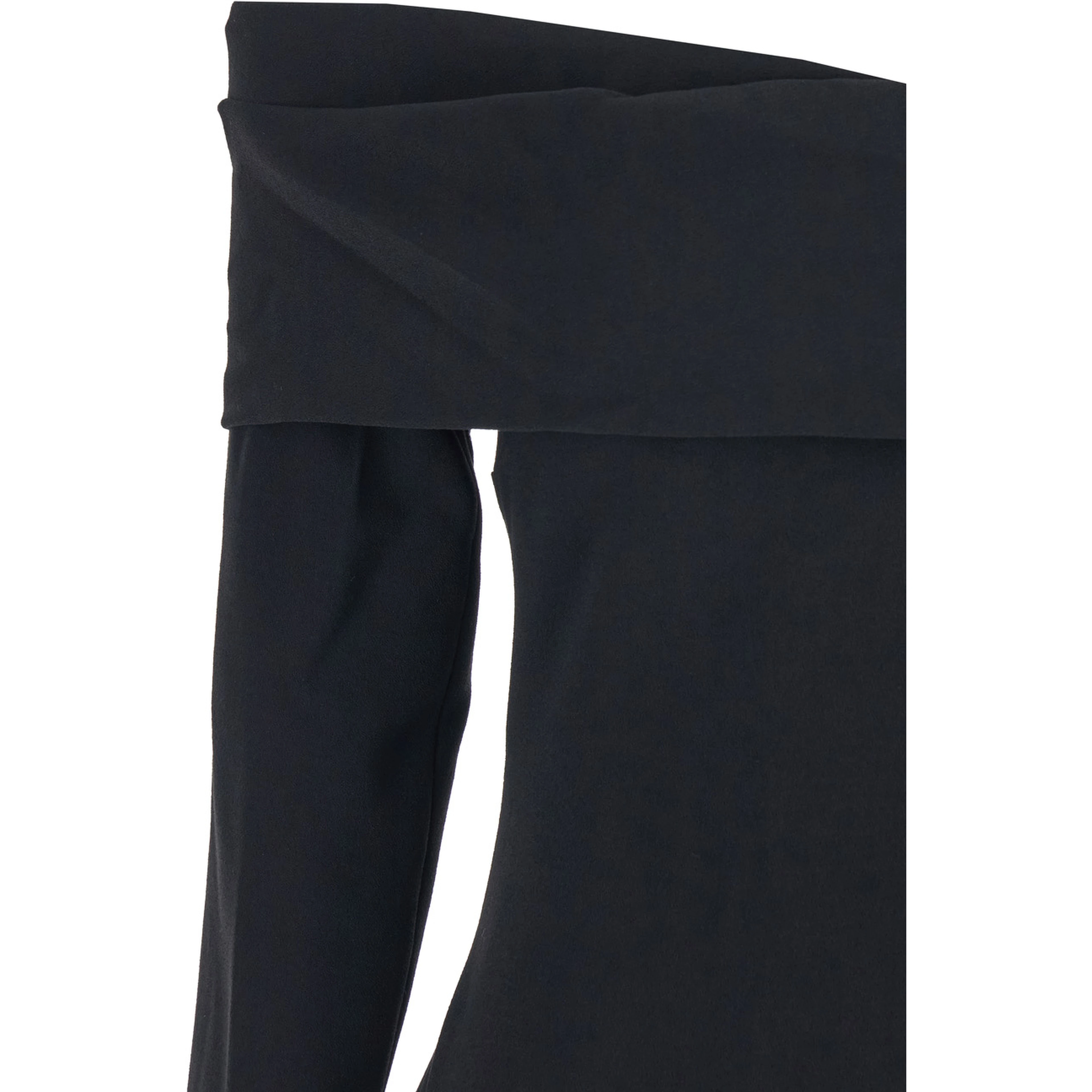 Yuni Black Dress with Square Neckline and Back Closure in Fabric Woman