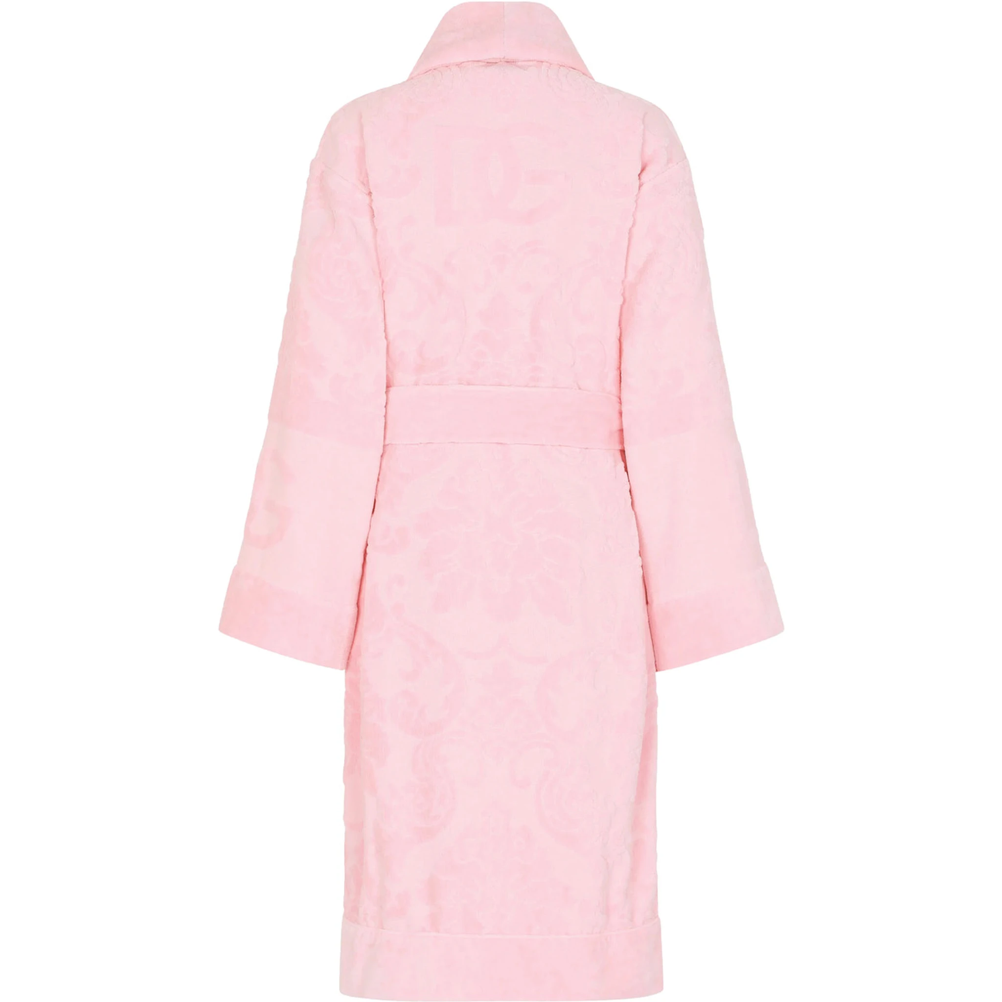 Pink Bathrobe with Front Belt Closure and Two Front Maxi Patch Pockets in Cotton Home