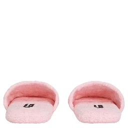 Pink Slippers with Footbed with Logo Embroidery in Cotton Home