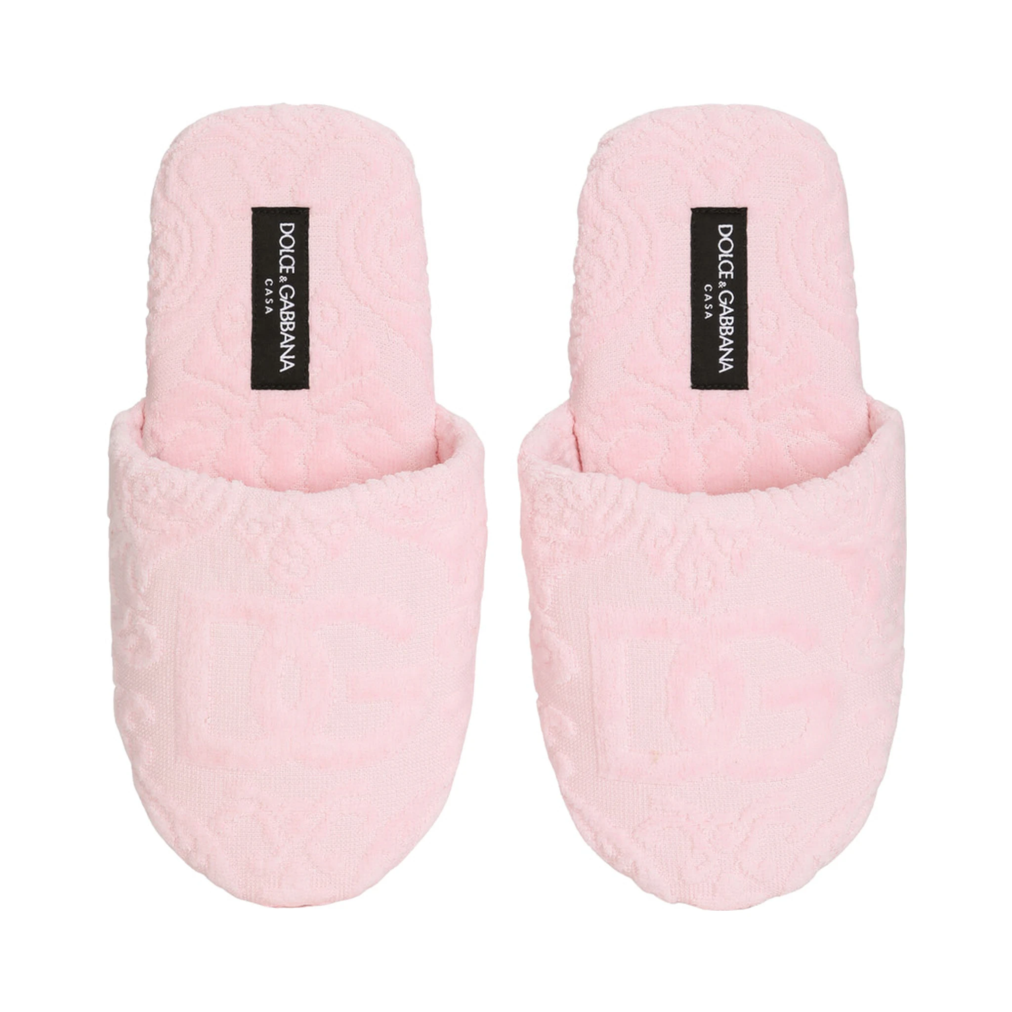 Pink Slippers with Footbed with Logo Embroidery in Cotton Home