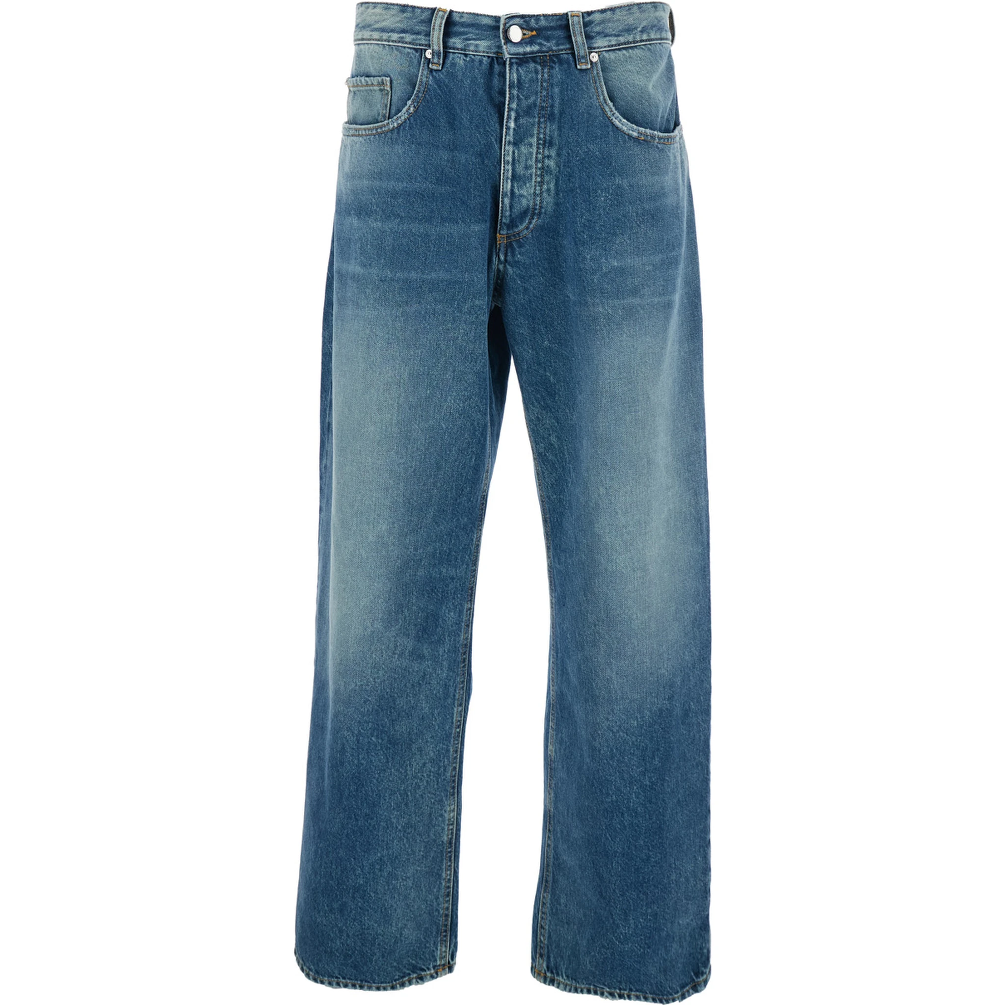 Will Light-Blue 5-Pocket Jeans with Logo Patch in Cotton Denim Man
