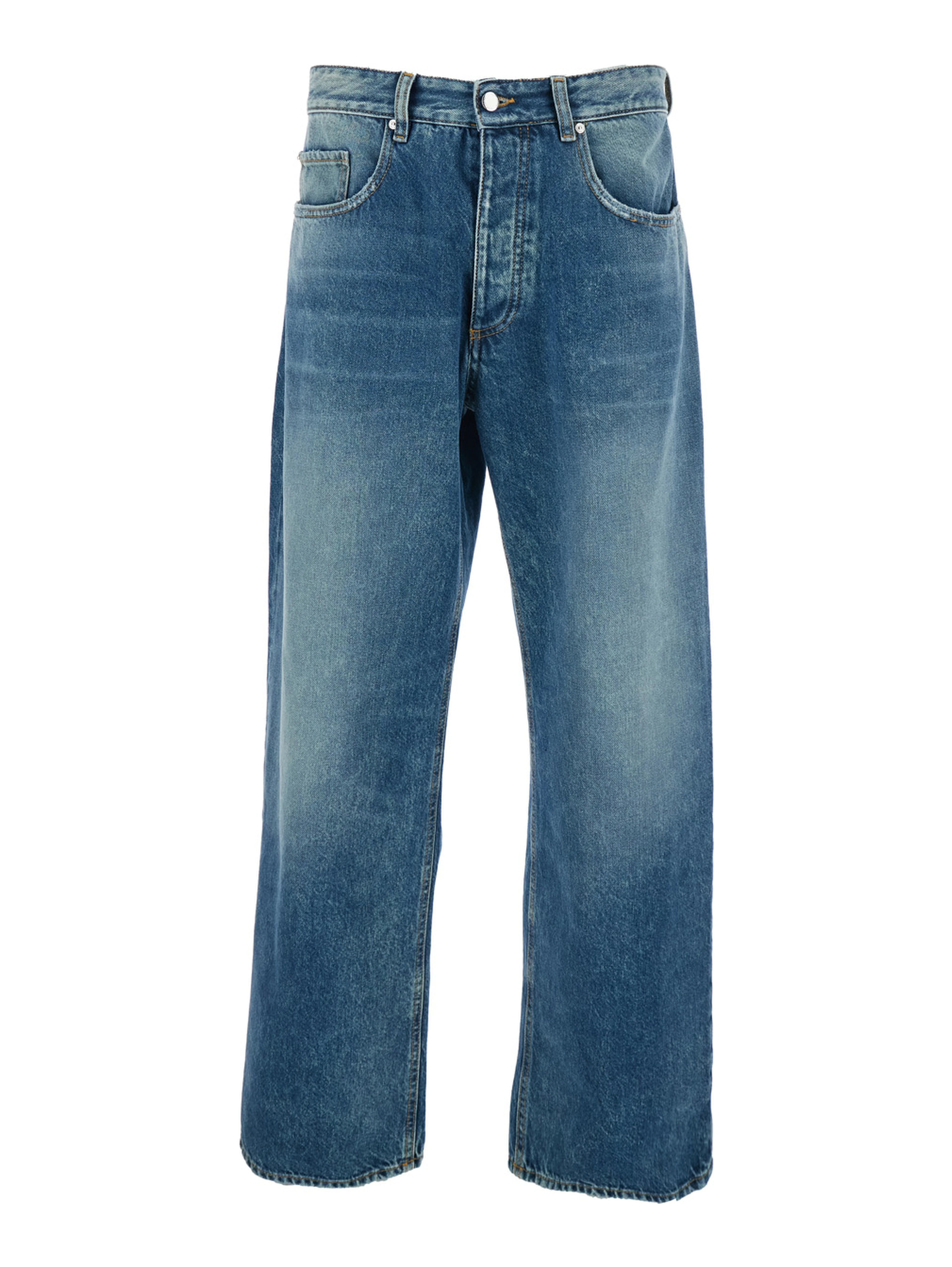 Will Light-Blue 5-Pocket Jeans with Logo Patch in Cotton Denim Man