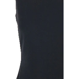 Black Long Dress with Square Neckline and Cut Out on the Back in Fabric Woman