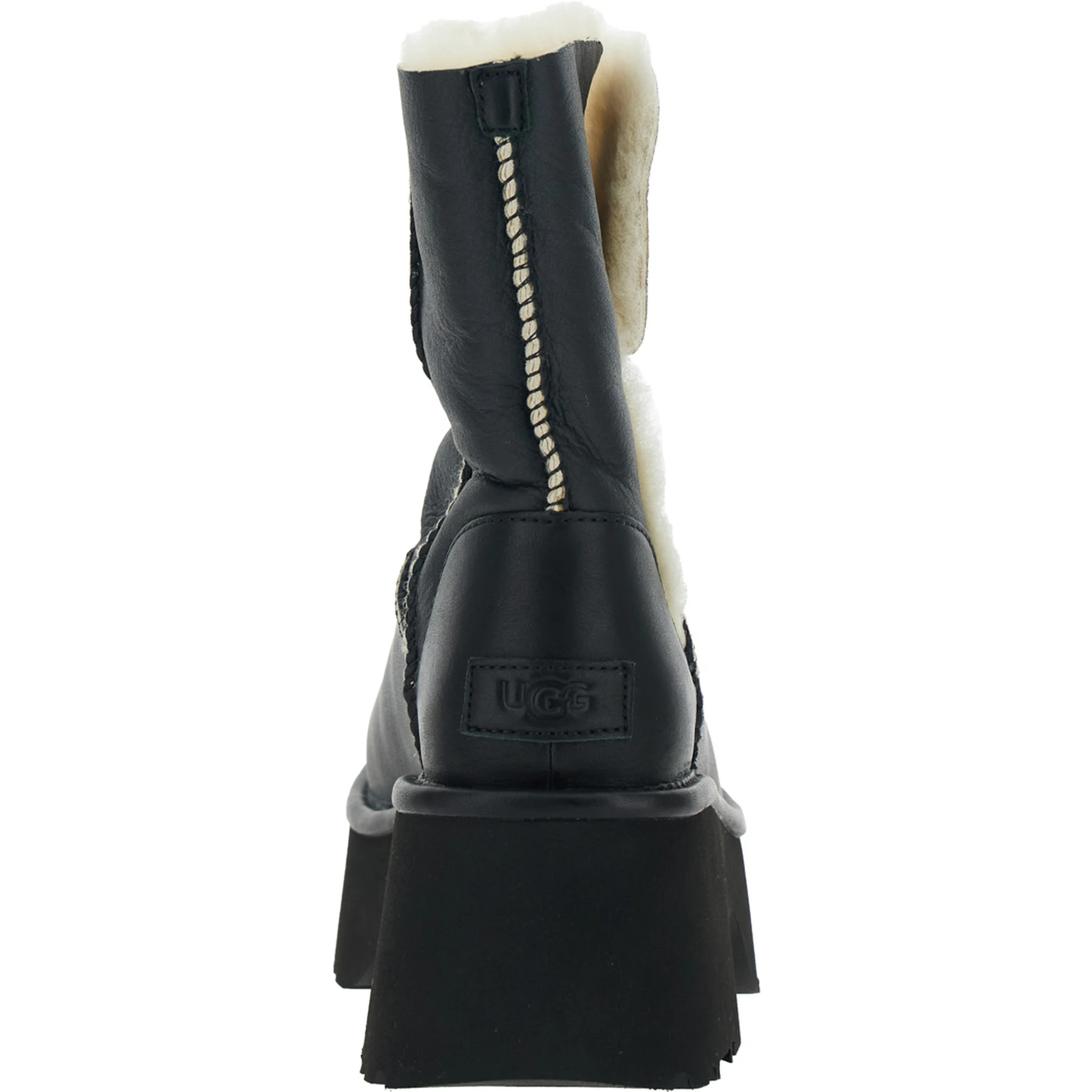 Esmee Black Ankle Boots with Fur Detailing and Platform in Leather Woman