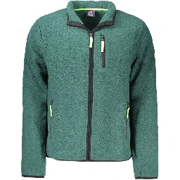 Green Polyester Men Sweater