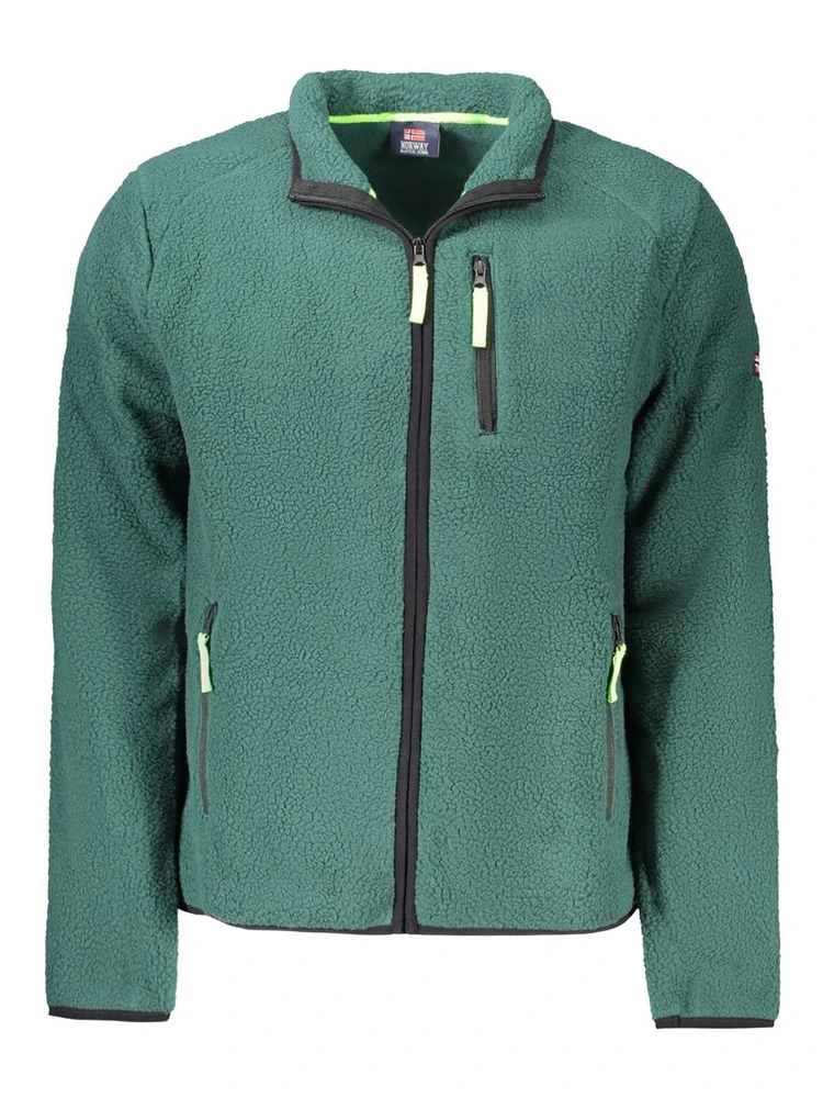 Green Polyester Men Sweater