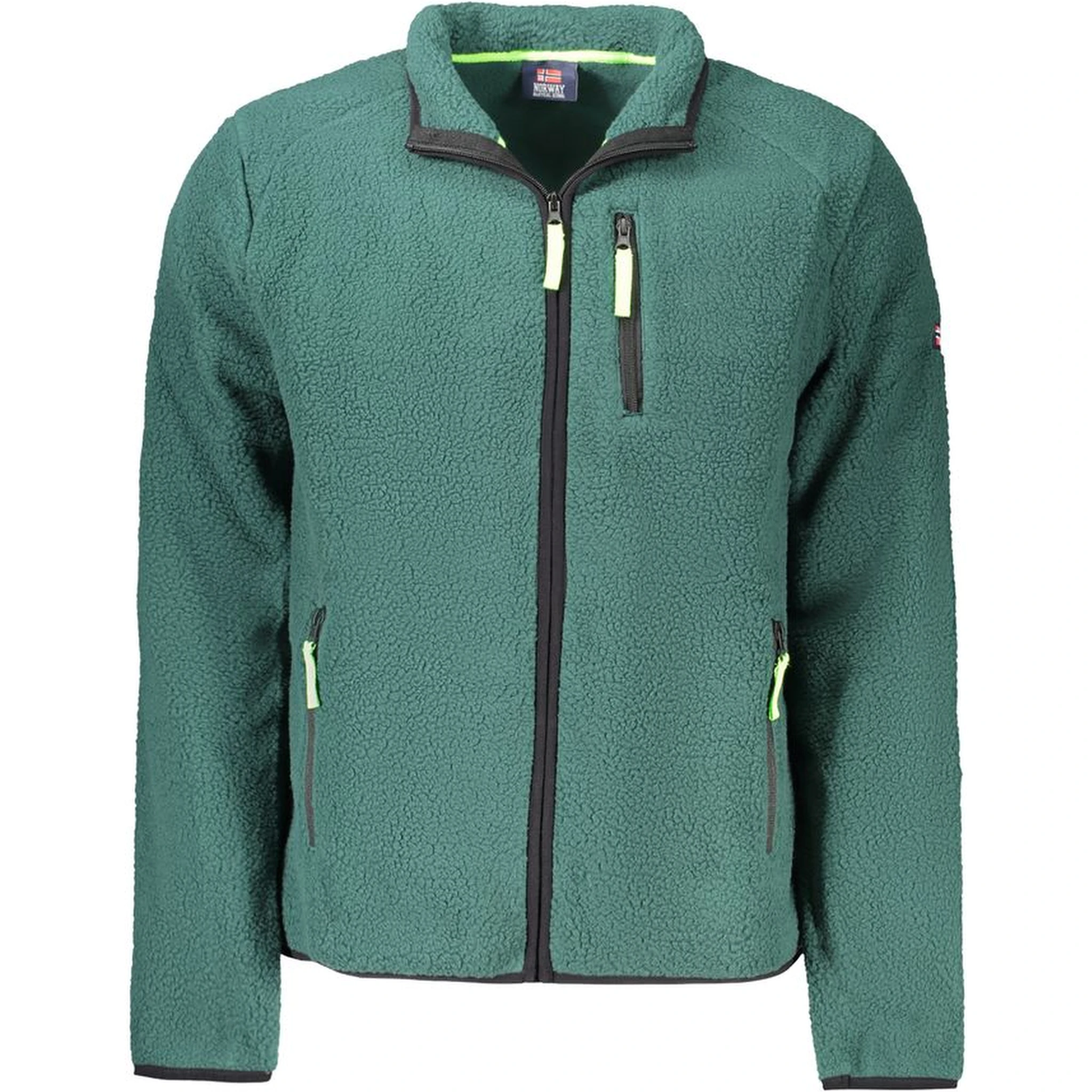 Green Polyester Men Sweater