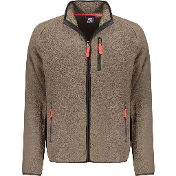 Brown Polyester Men Sweater