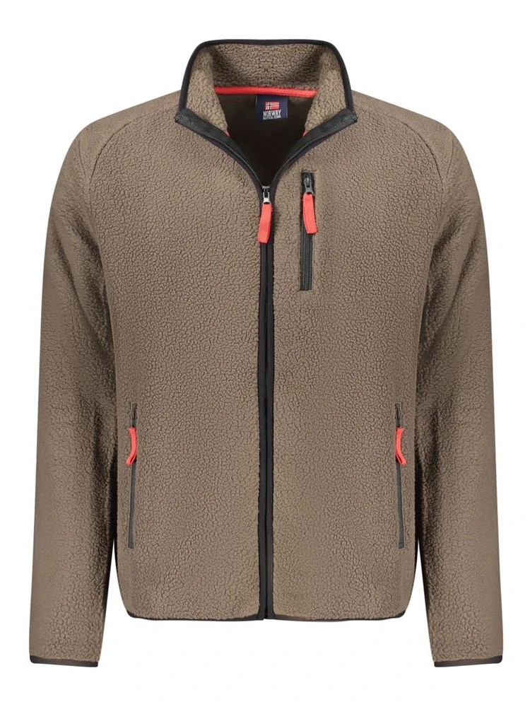 Brown Polyester Men Sweater