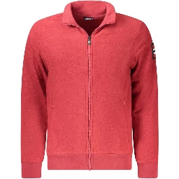 Red Polyester Men Sweater