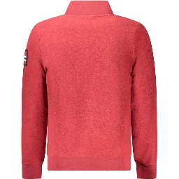 Red Polyester Men Sweater